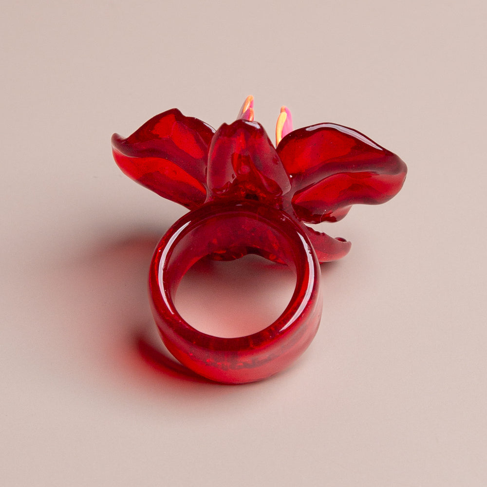 
                      
                        Red Orchid Medium Ring
                      
                    