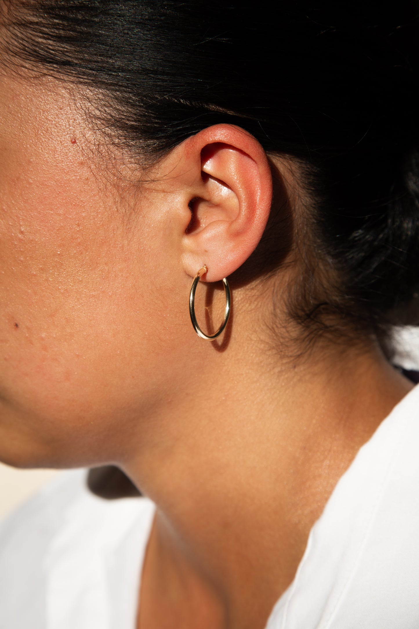 14K Gold Hoops 25mm