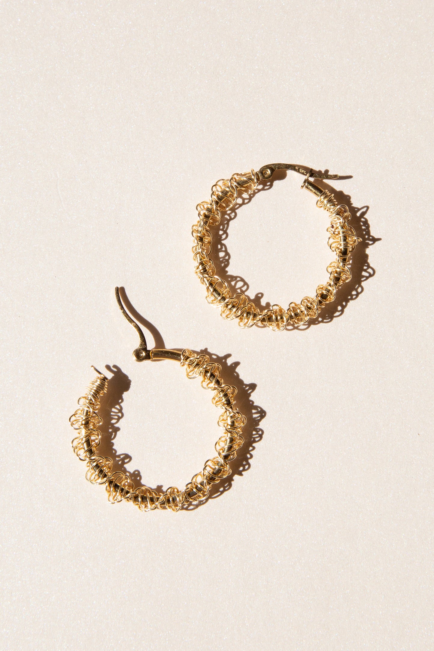 Gold Macramé Hoop Earrings