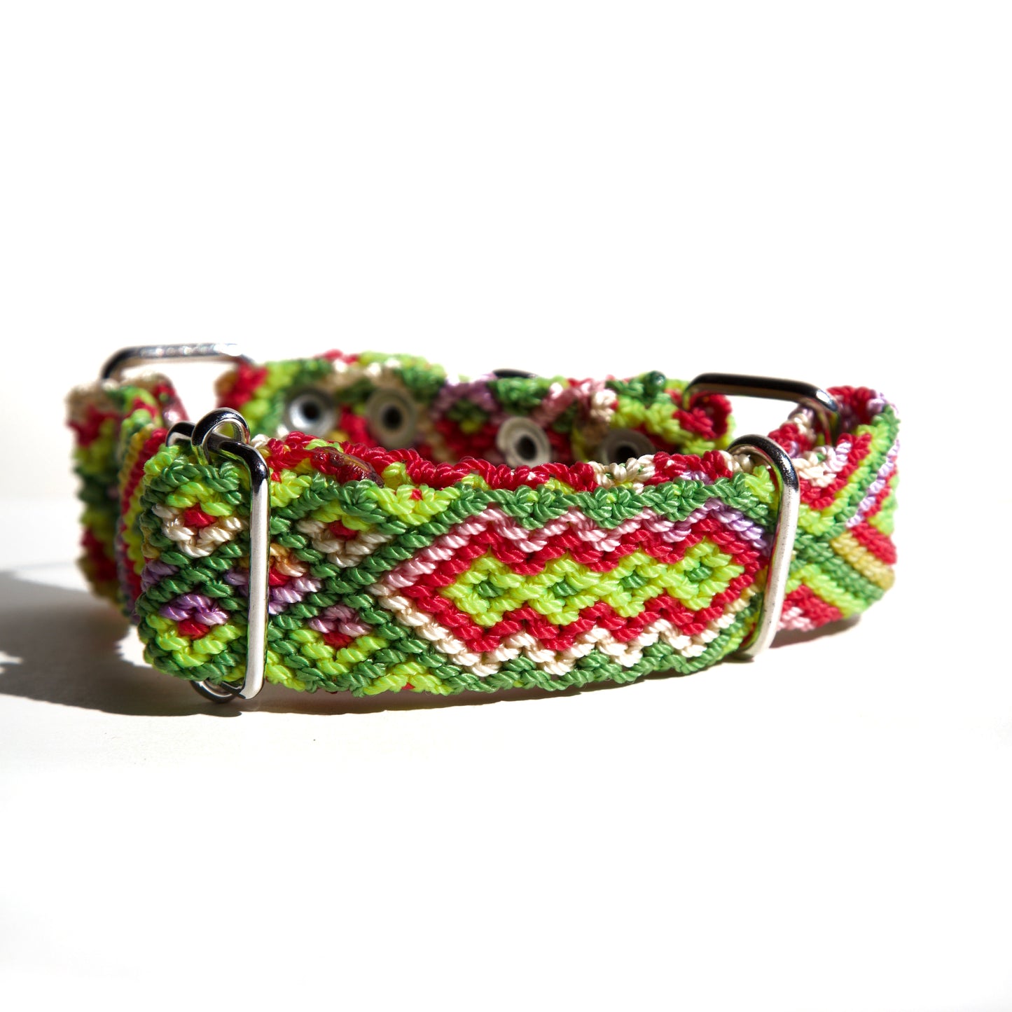 Electric Woven Handmade Vegan Dog Collar - S