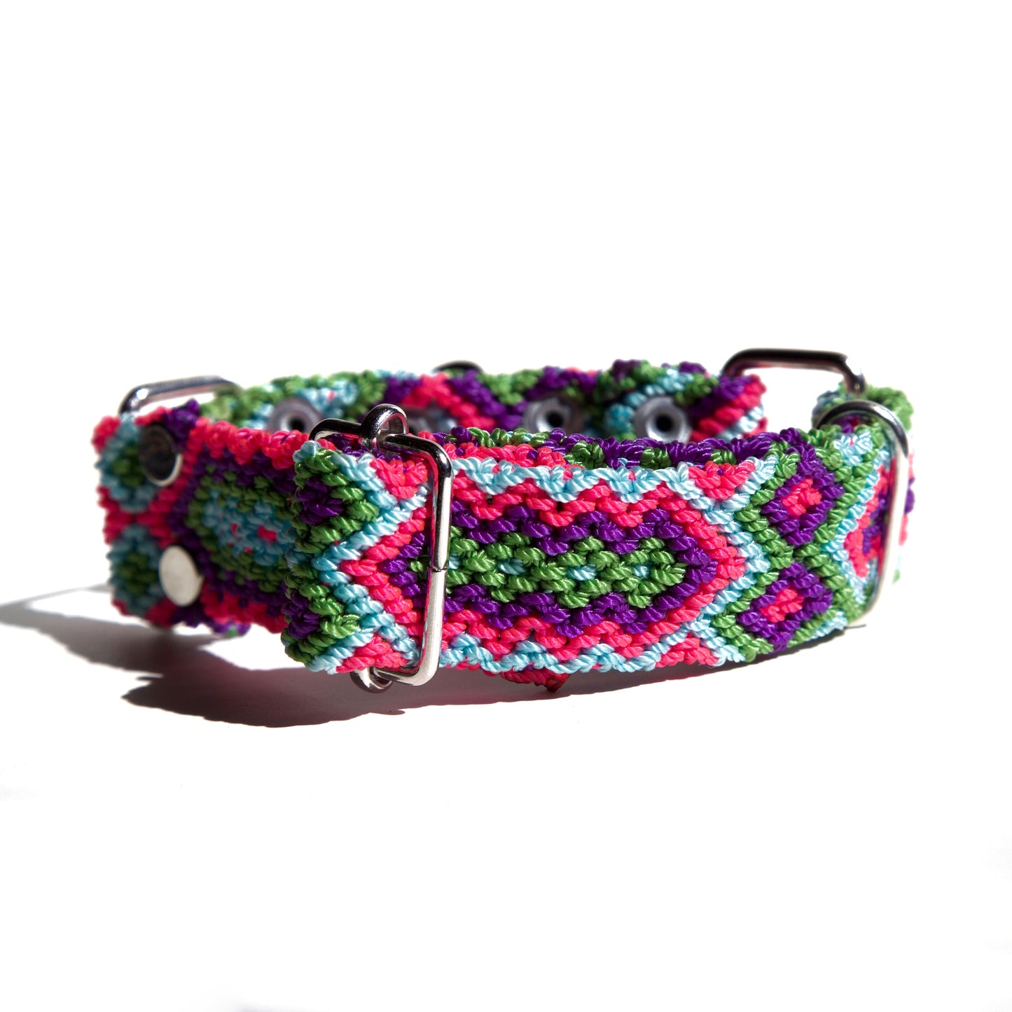 Electric Woven Handmade Vegan Dog Collar - S