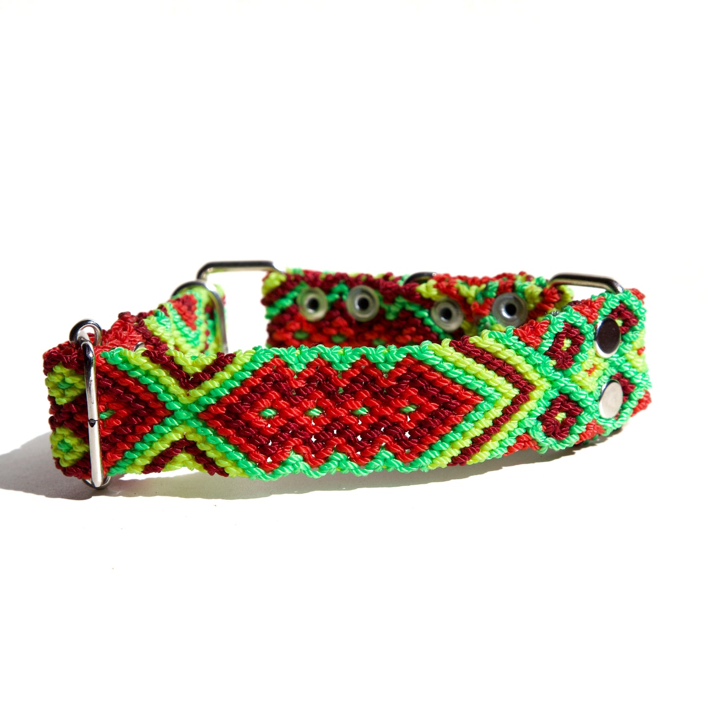 Electric Woven Handmade Vegan Dog Collar - S